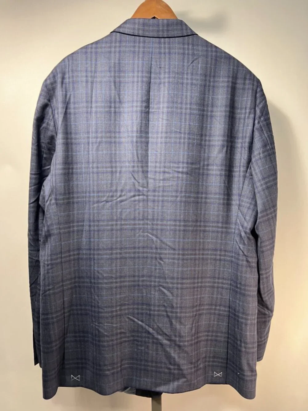 NWT WALTER MORTON 48L Blue Plaid 2 Btn 100% Worsted Wool Blazer USA